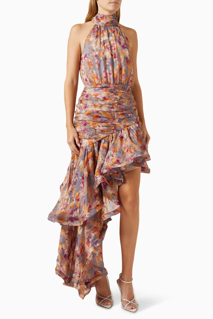 

Historical Asymmetric Dress, Multicolour