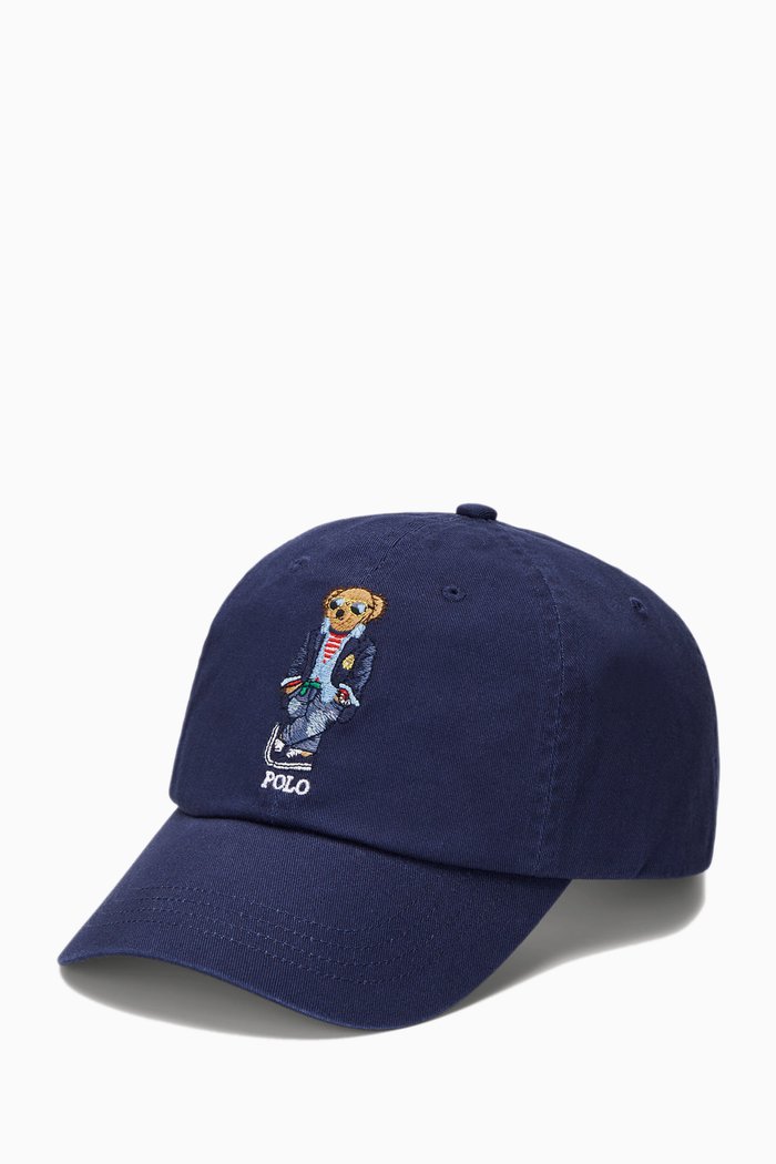 

Polo Bear Cap in Cotton Twill, Blue