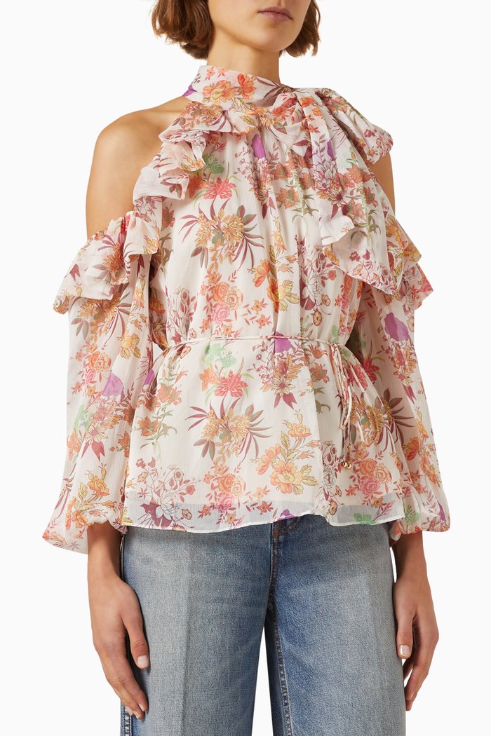 

Gleeful Ruffled Top, Multicolour