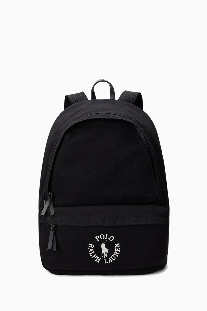 

Logo-embroidered Backpack in Canvas, Black
