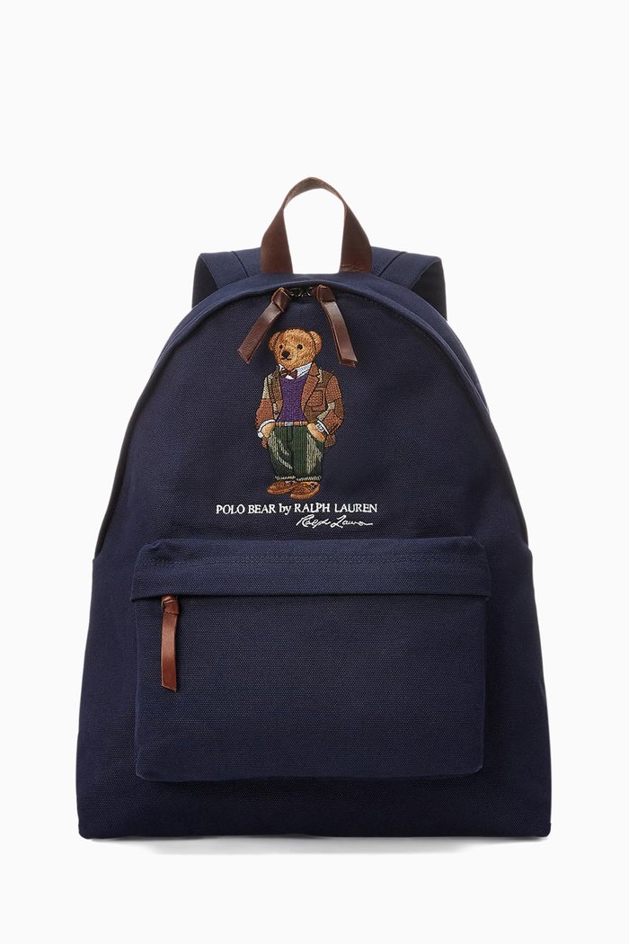 

Polo Bear Backpack in Canvas, Blue