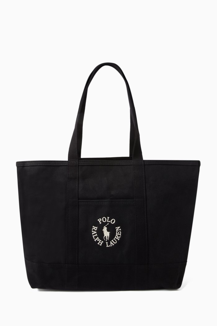 

Logo-embroidered Tote Bag in Canvas, Black