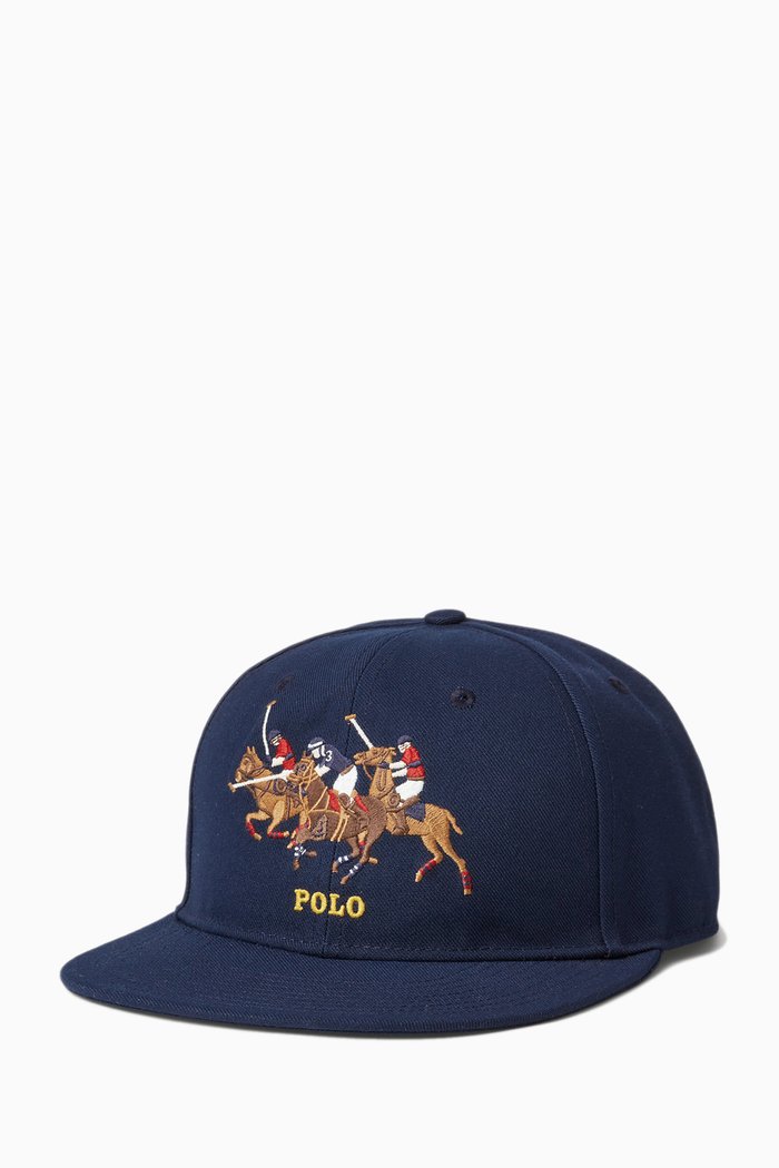 

Triple Pony Cap in Twill, Blue