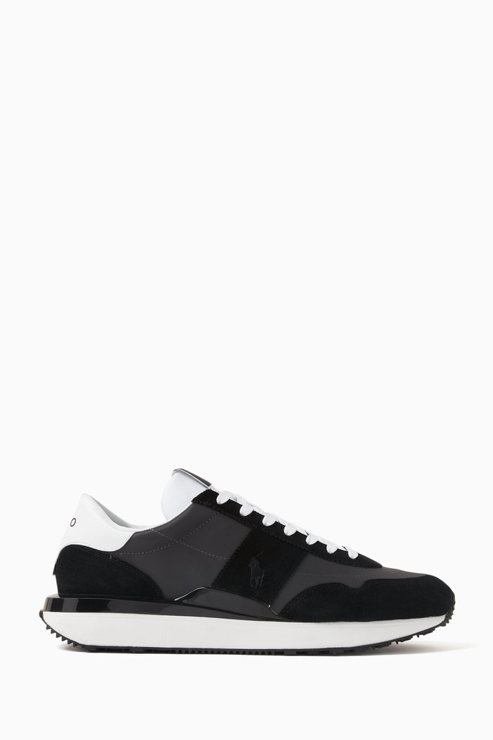 

Train 89 Reflective Sneakers in Mixed Fabric, Black