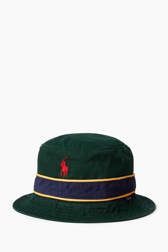Bucket Hat in Cotton Twill, Green