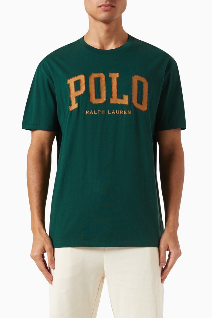 Logo T-shirt in Cotton Jersey, Green