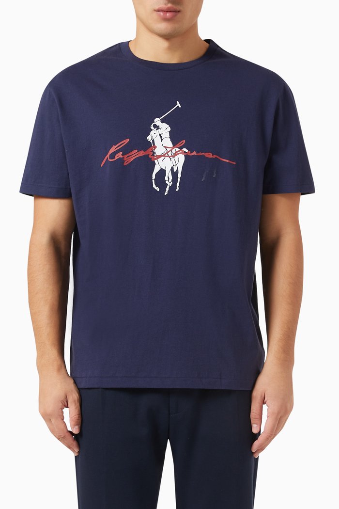 

Logo-detail T-shirt in Cotton, Blue