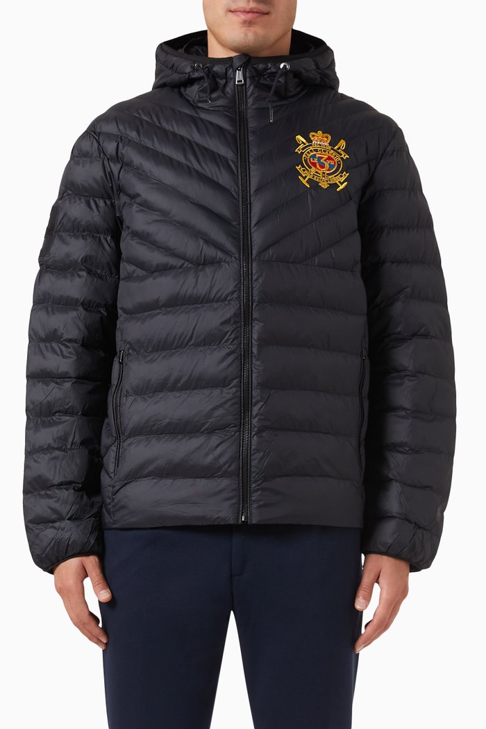 

Puffer Jacket in Padded Nylon, Black