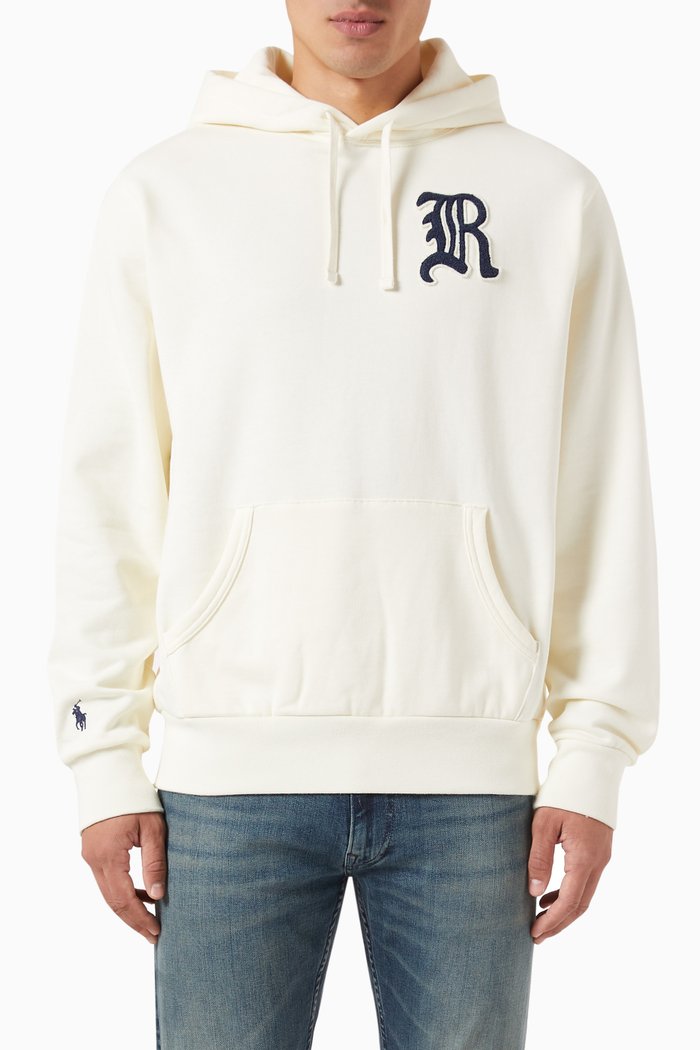 

Logo Appliqué Hoodie in Cotton-fleece, Neutral