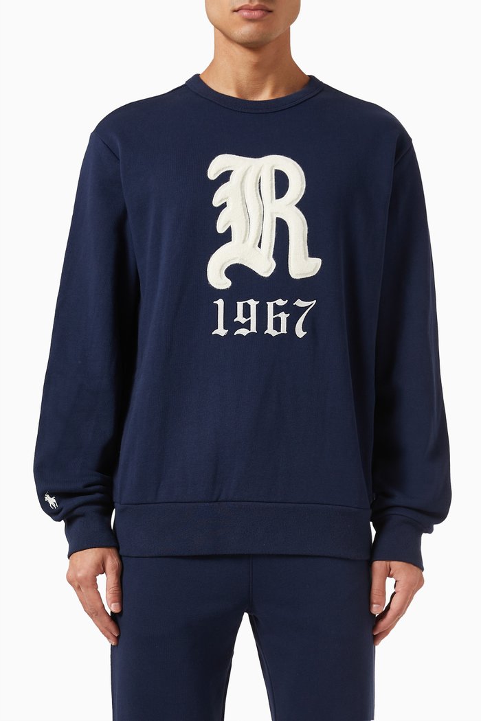

Logo Sweatshirt in Cotton Blend Fleece, Blue