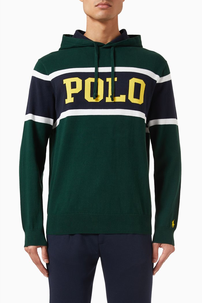 

Logo Hoodie in Cotton, Green