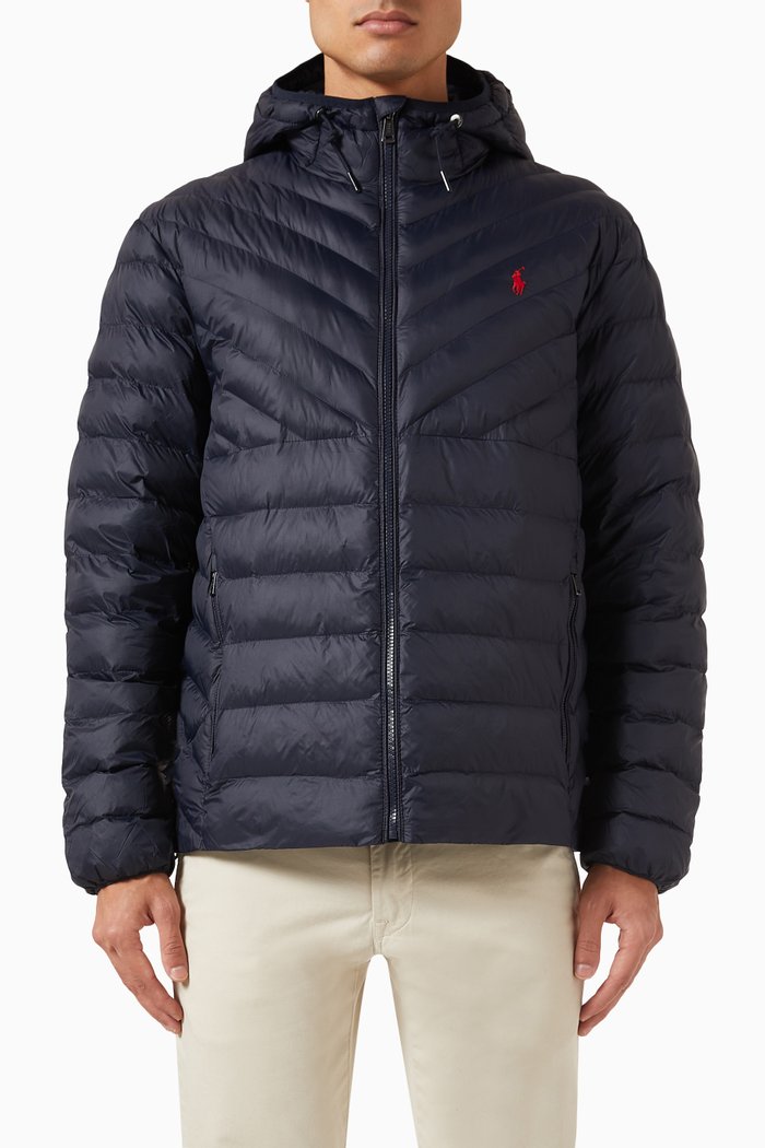 

Packable Jacket in Padded Nylon, Blue