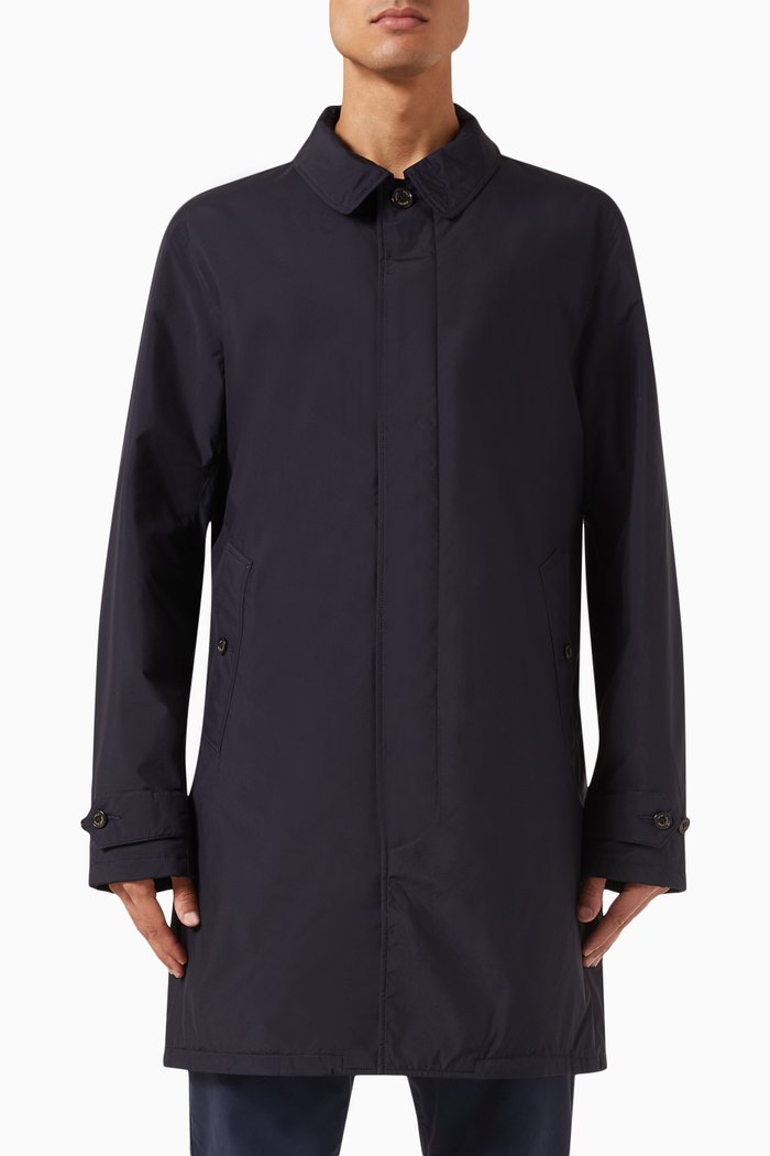 

Packable Walking Coat in Recycled Technical Fabric, Blue