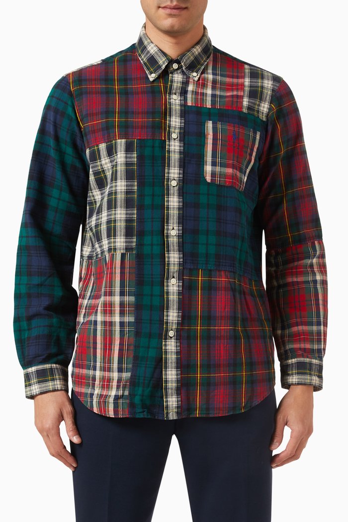 

Classic Plaid Oxford Shirt in Cotton, Multicolour
