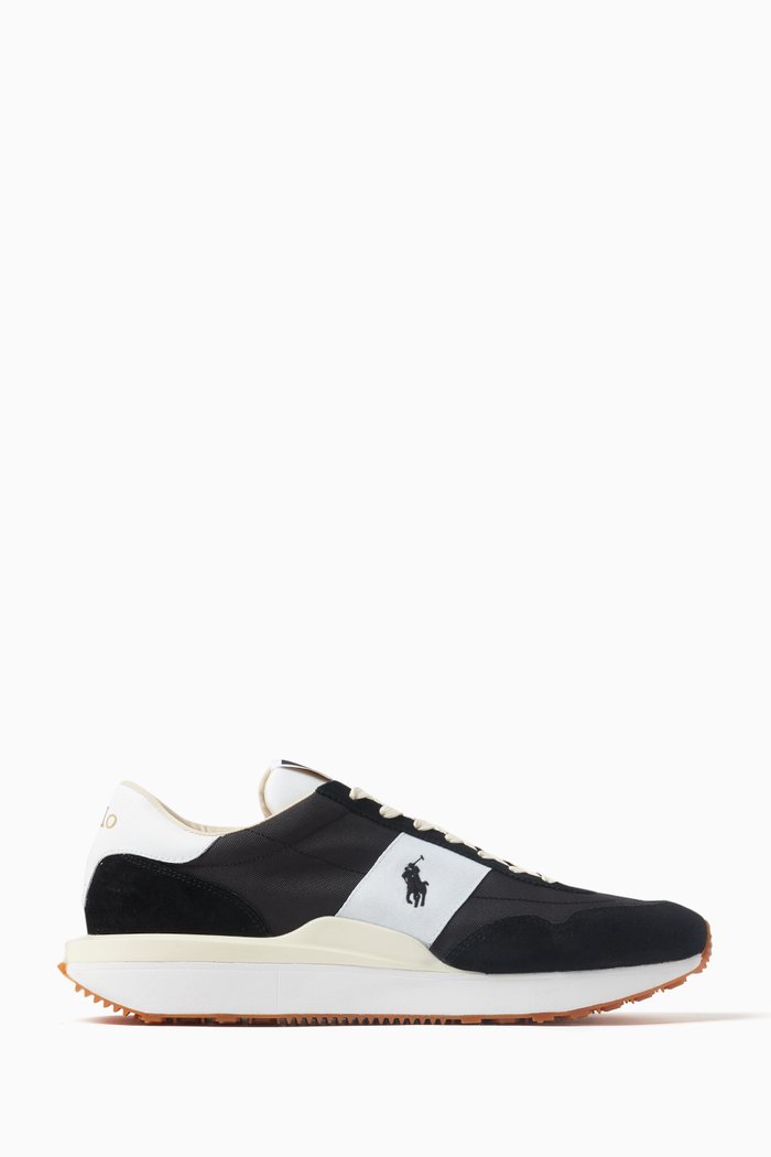 

Train 89 Sneakers in Suede & Oxford Fabric, Black