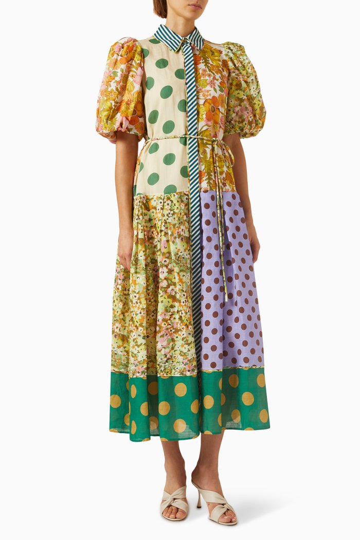 Finn Floral Print Shirtdress in Ramie, Multicolour