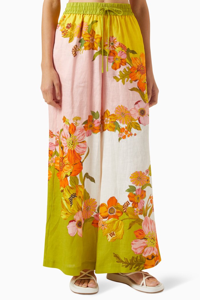 

SIlas Wide-leg Pants in Linen, Multicolour