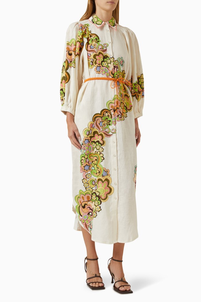 

Starscape Shirt Dress in Linen, Neutral