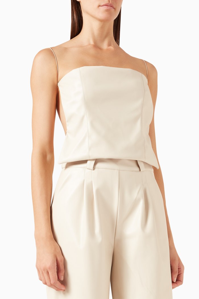 

Backless Top in Recycled Vegan Leather, Neutral