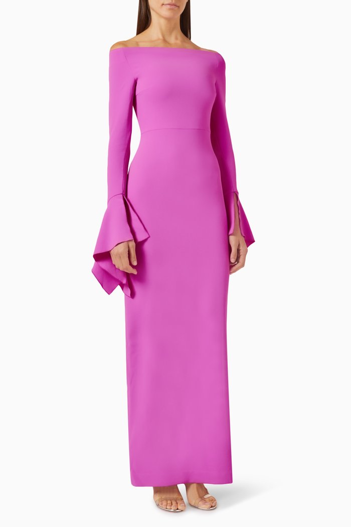 

Amalie Maxi Dress in Crepe, Pink