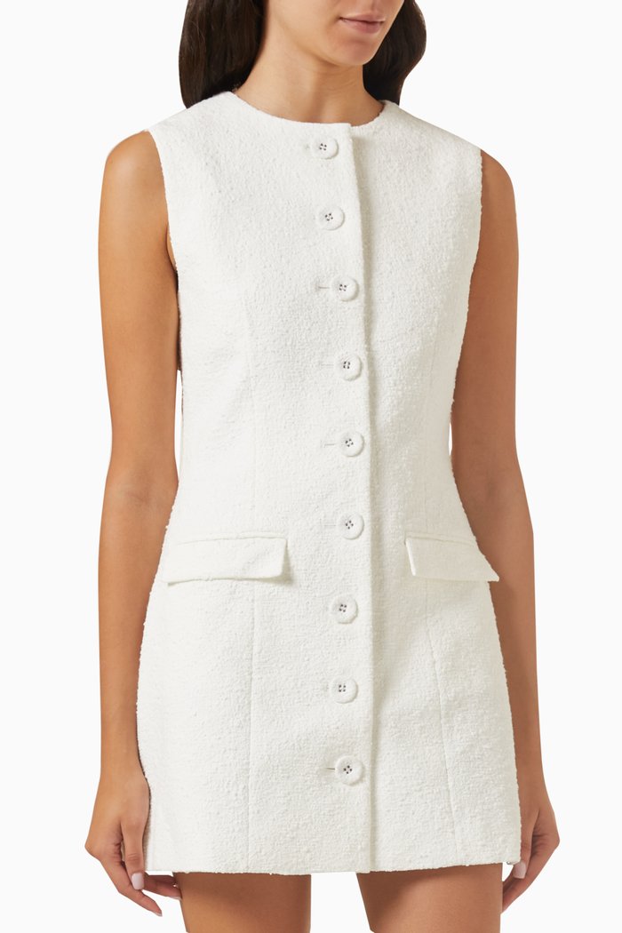 

Sofia Mini Dress in Boucle, White