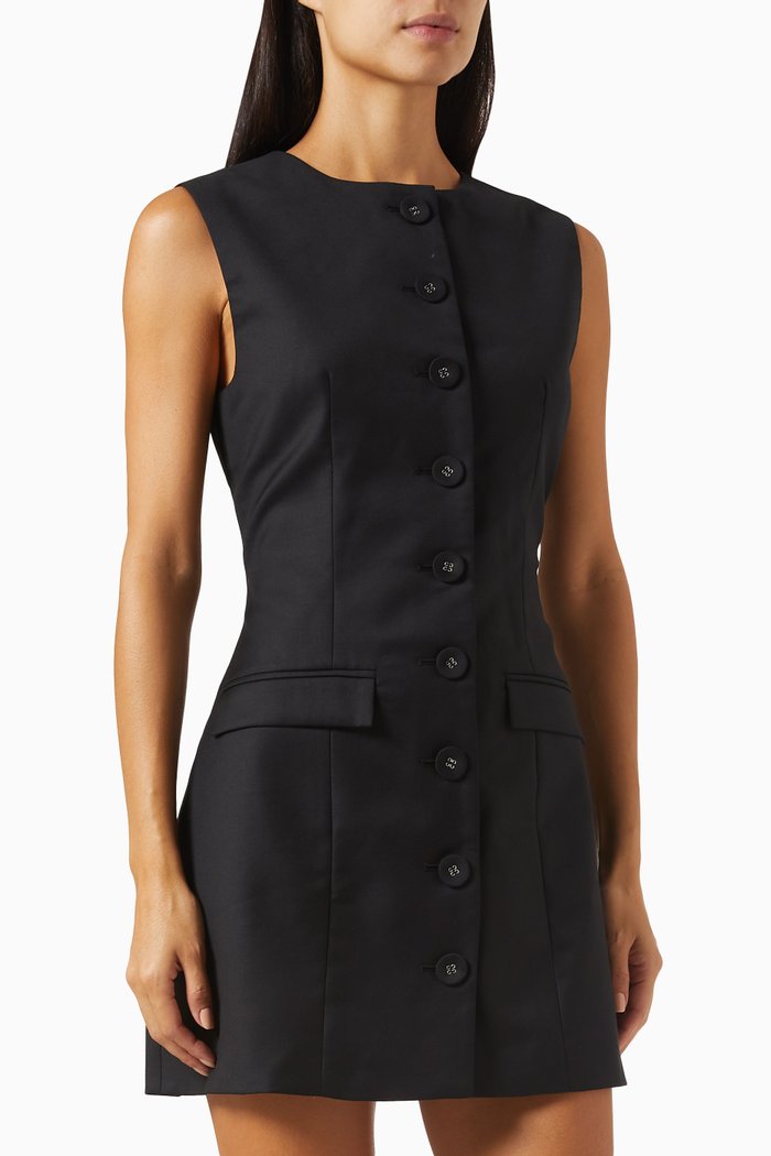 

Sofia Mini Dress in Wool, Black