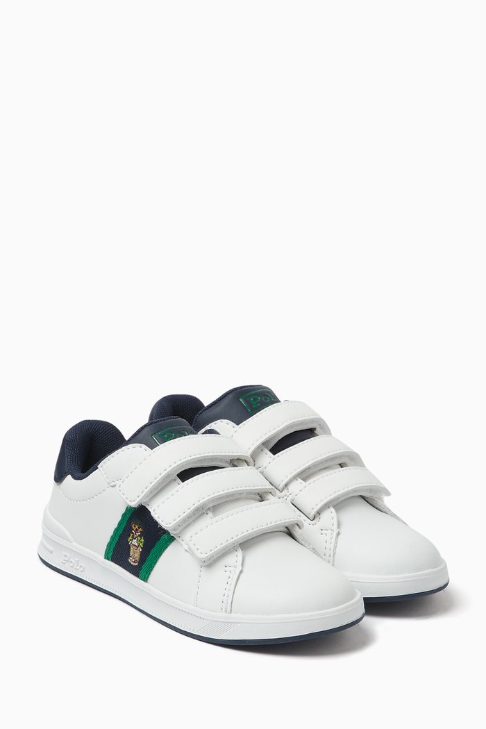 

Toddler Heritage Court II Bear Sneakers in Faux Leather, White