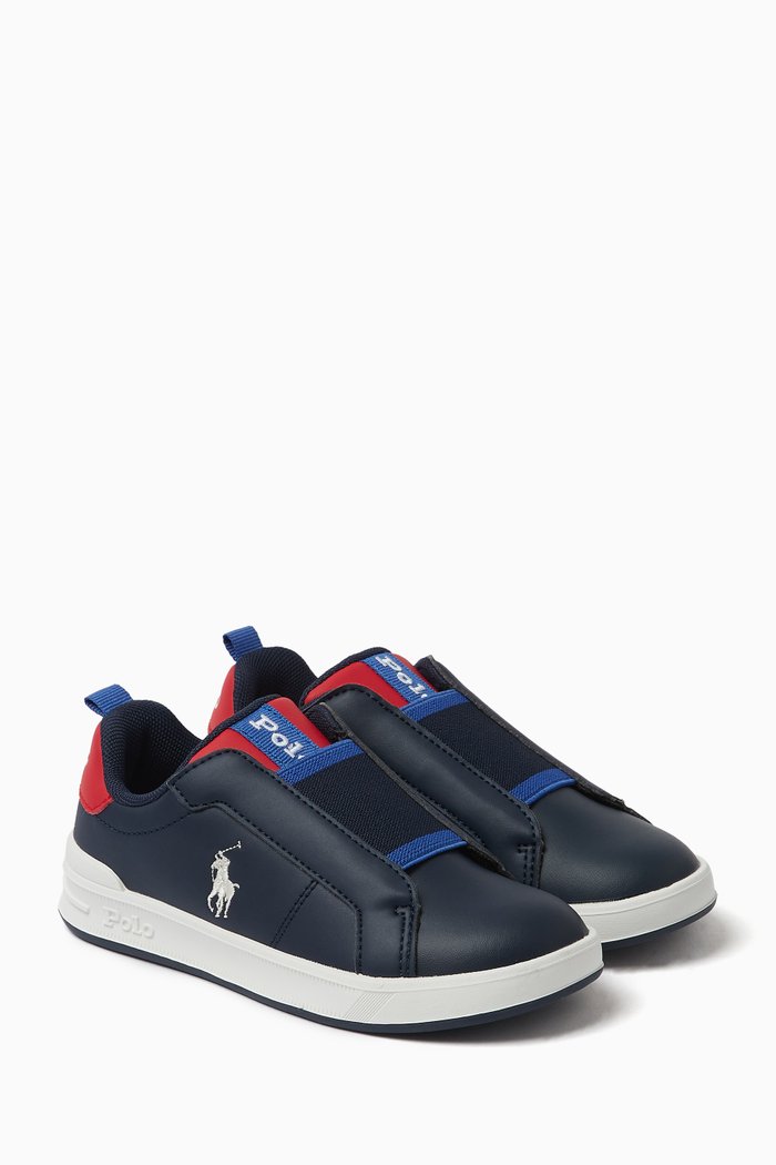 

Child Heritage Court II Slip On Sneakers in Faux Leather, Blue