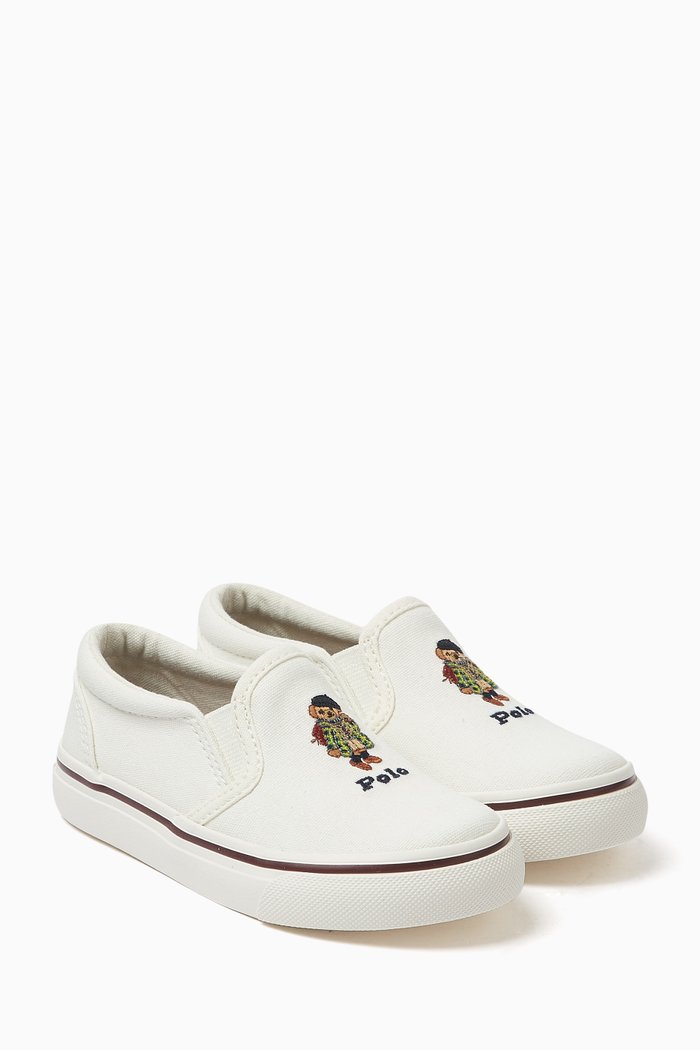 

Junior Keaton Bear Slip On Sneakers in Canvas, Neutral