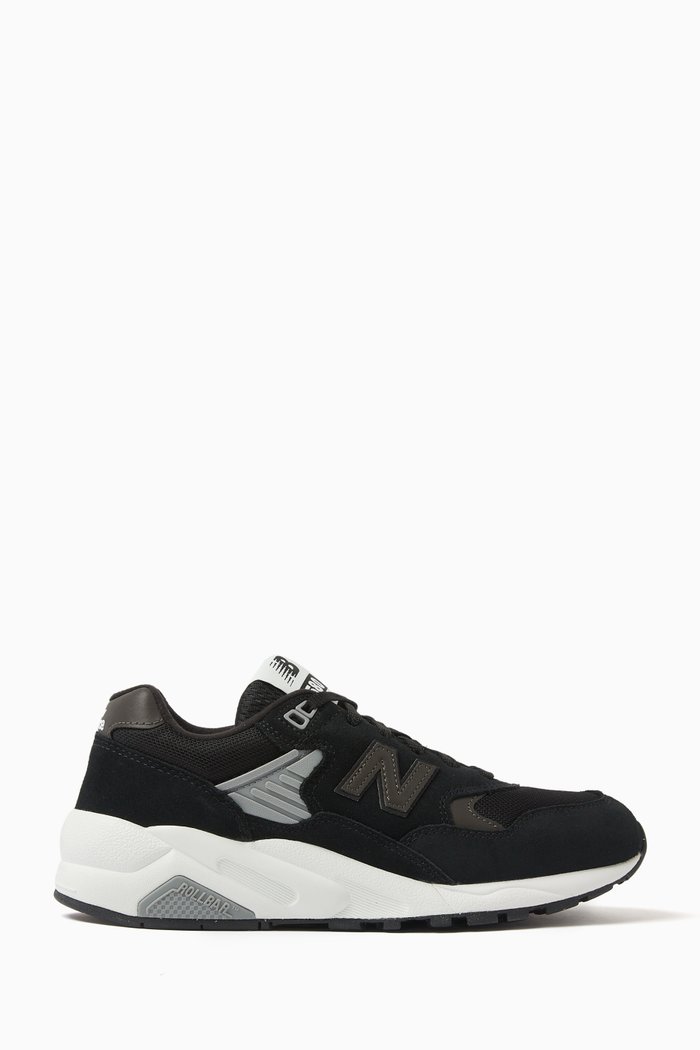 

580 Elevated Sneakers in Mesh & Suede, Black