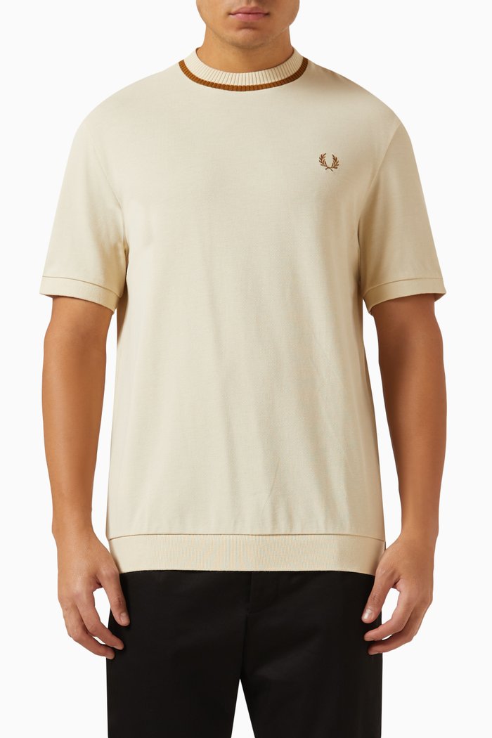 

Crewneck T-shirt in Cotton Piqué, Neutral