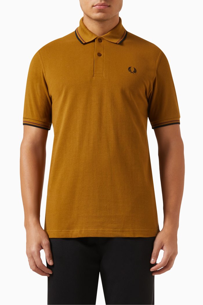 

Twin Tipped Polo Shirt in Cotton Piqué, Brown