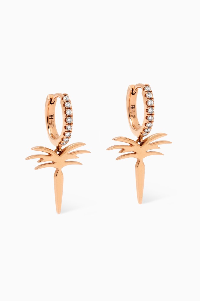 

Petite Edges of Nature Diamond Hoop Earrings in 18kt Rose Gold