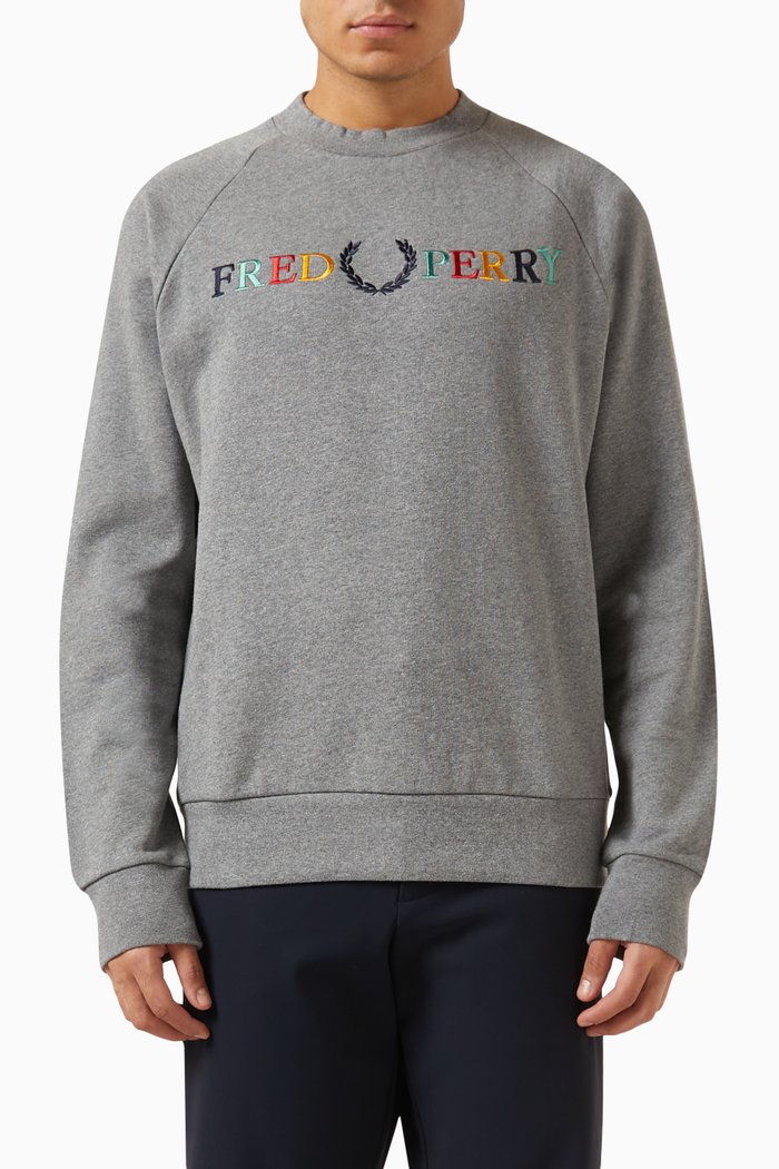 

Logo-embroidered Sweatshirt in Cotton-fleece, Grey