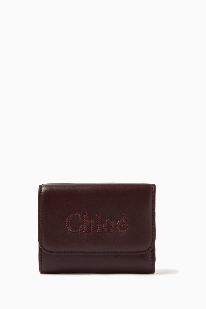 

Small Logo Sense Coin Wallet in Shiny Calfskin, Burgundy