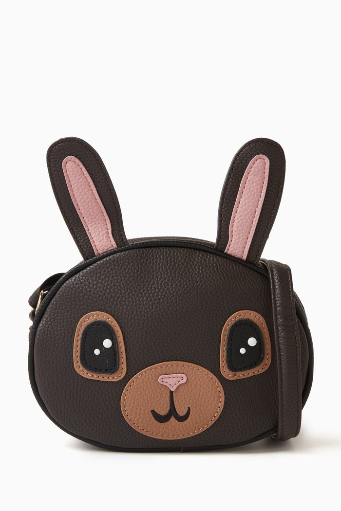 

Bunny Crossbody Bag in Faux Leather, Black