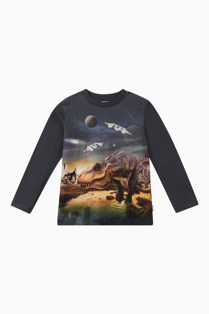 

Reif Dino-print T-shirt in Organic-cotton, Black