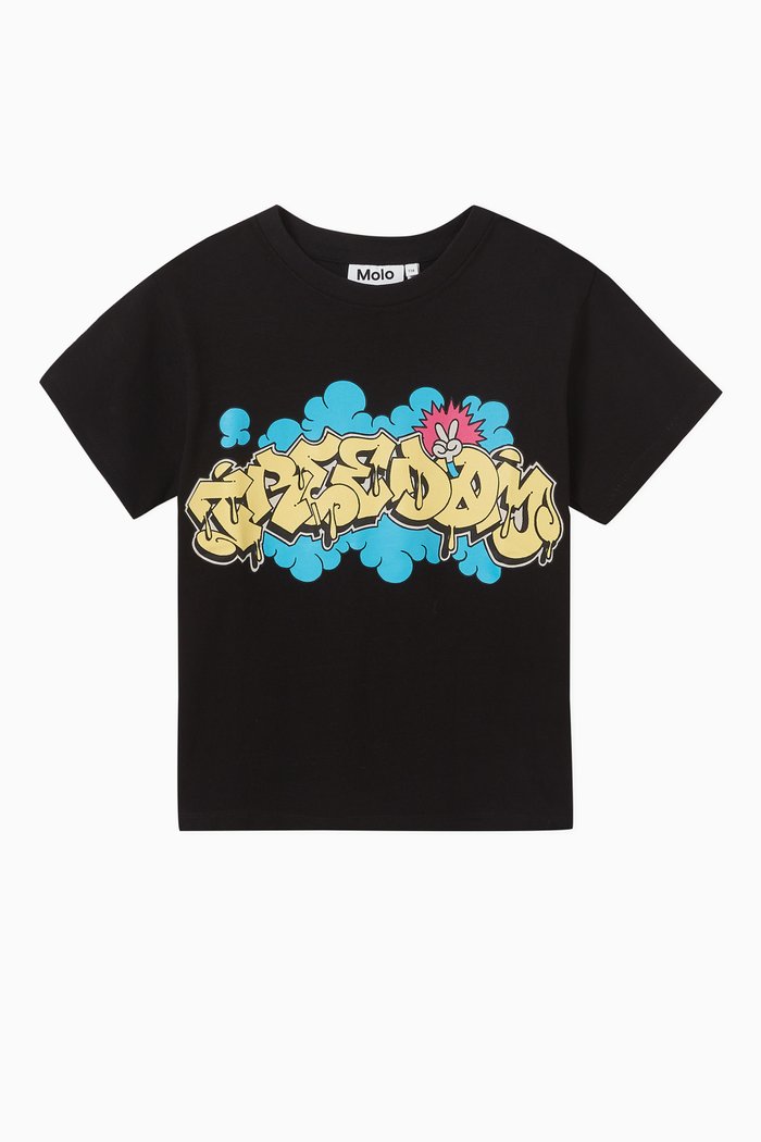 

Rodney Graffiti Tag T-Shirt in Organic Cotton, Black
