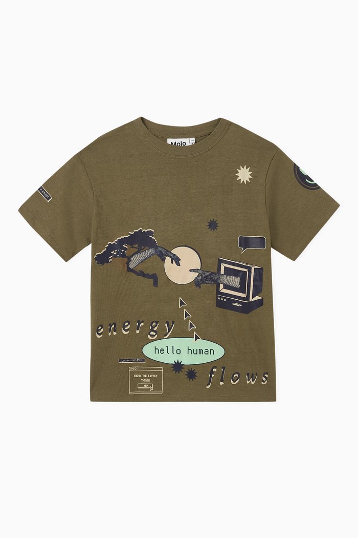 

Rodney Printed T-Shirt in Organic Cotton, Green
