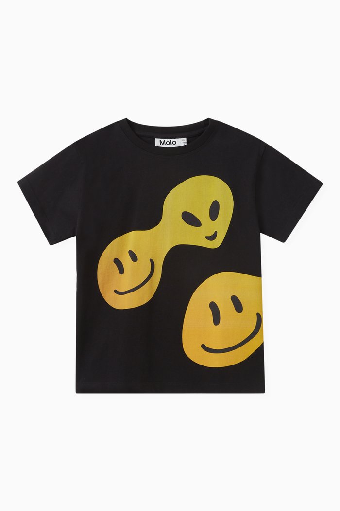 

Raveno Connected Smile T-shirt in Organic-cotton, Black