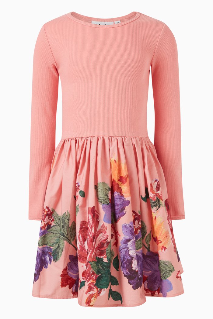 

Casie Floral Printed Dress in Organic-cotton, Pink