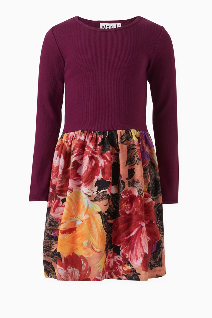 

Credence Printed Dress in Cotton, Purple