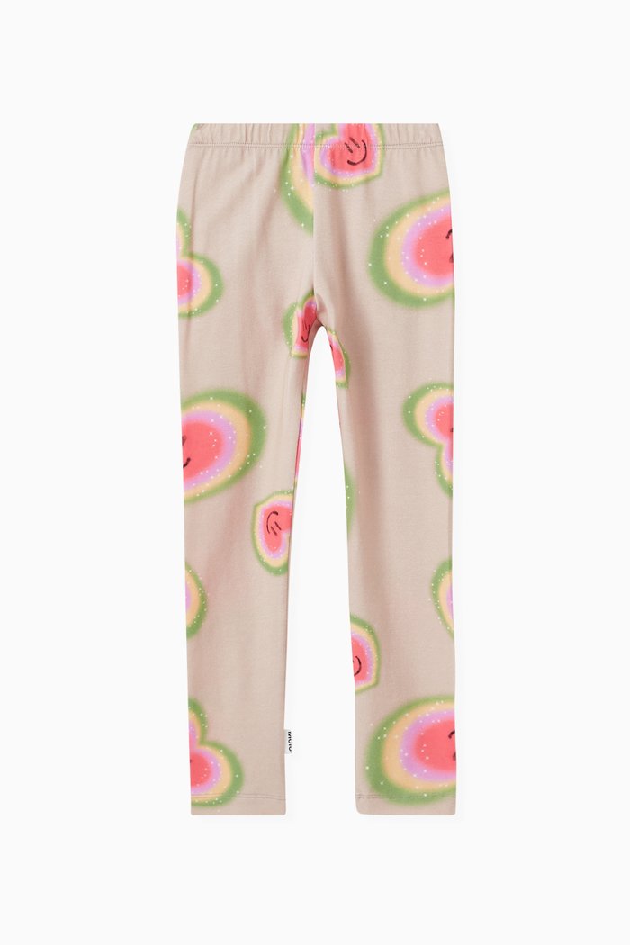 

Niki Heart Smiley Face-print Leggings in Organic-cotton, Neutral