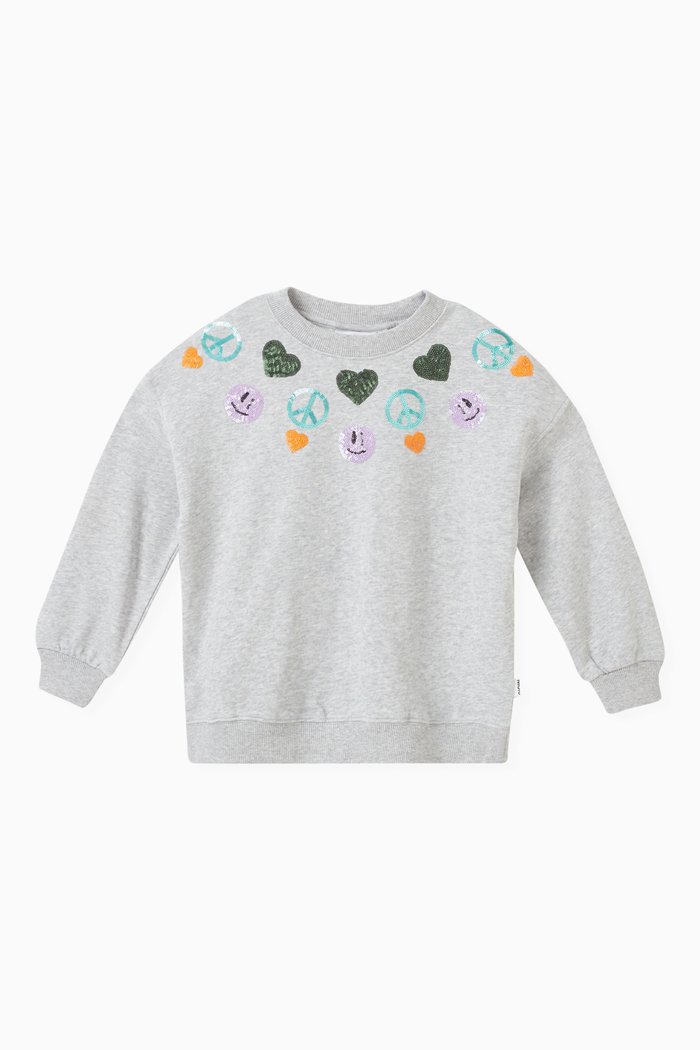

Maxi Nordic Sequin Sweatshirt in Organic-cotton, Grey