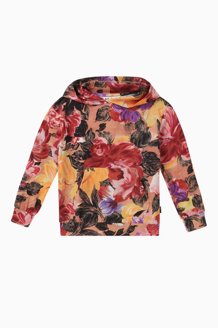 

Rhonda Artist Floral-print Hoodie in Organic-cotton, Multicolour