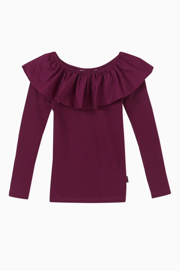 Renate Frill Top in Cotton-jersey, Purple