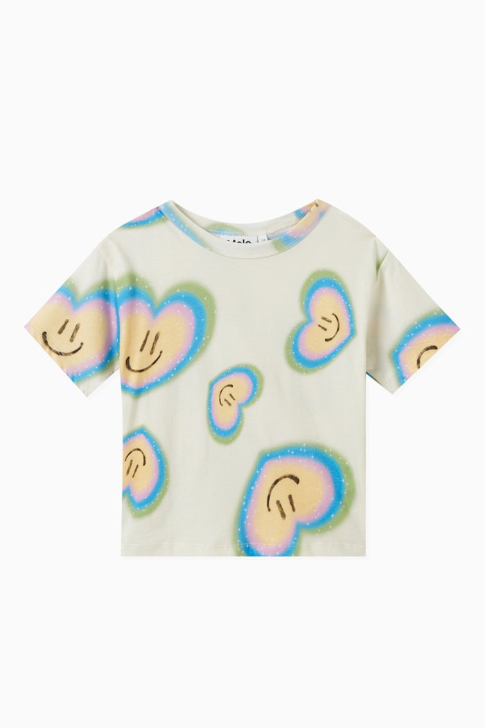 

Rabecke Hearts Smiley Face-print T-shirt in Organic-cotton, Neutral