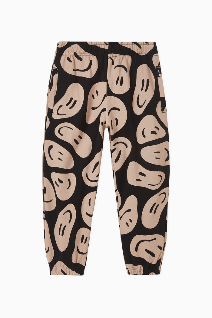 

Adan Big Smileys Sweatpants in Organic Cotton, Black