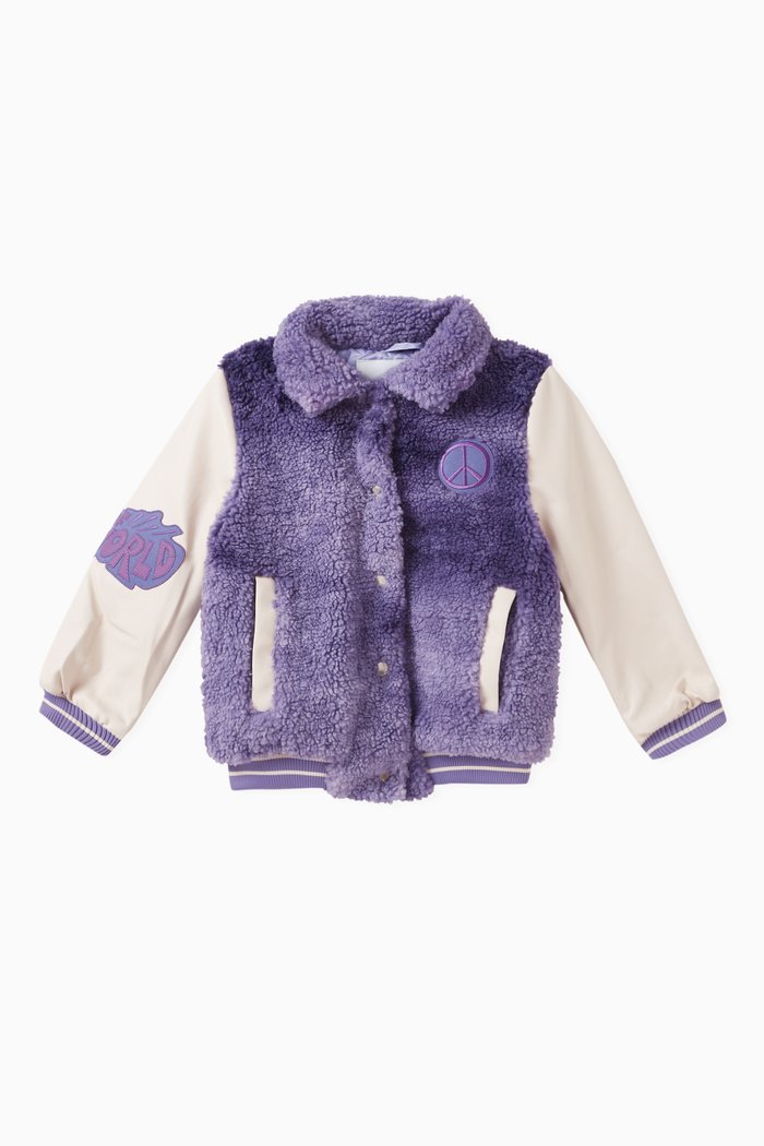 

Haily Bomber Jacket in Faux-fur, Purple