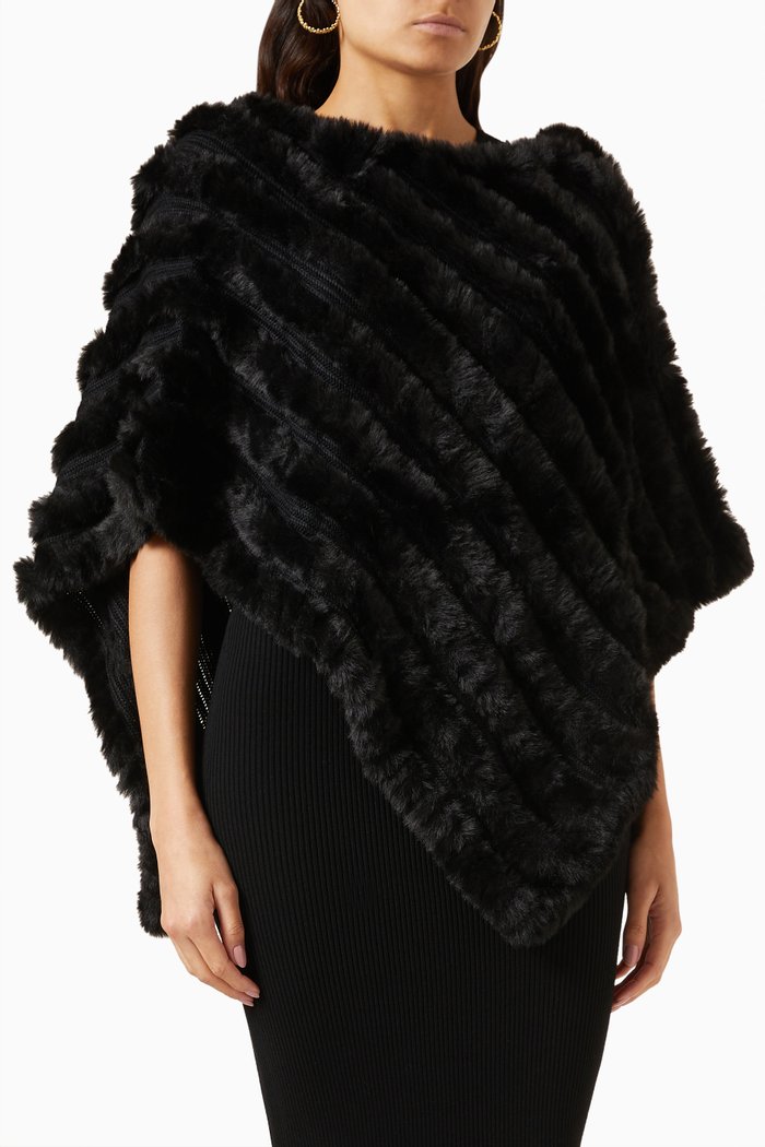 

Prosit Poncho in Wool-blend, Black
